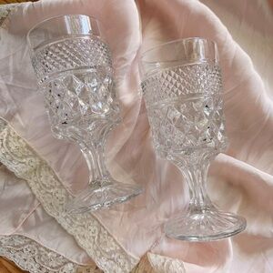 Pair of beautifully cut glass goblets